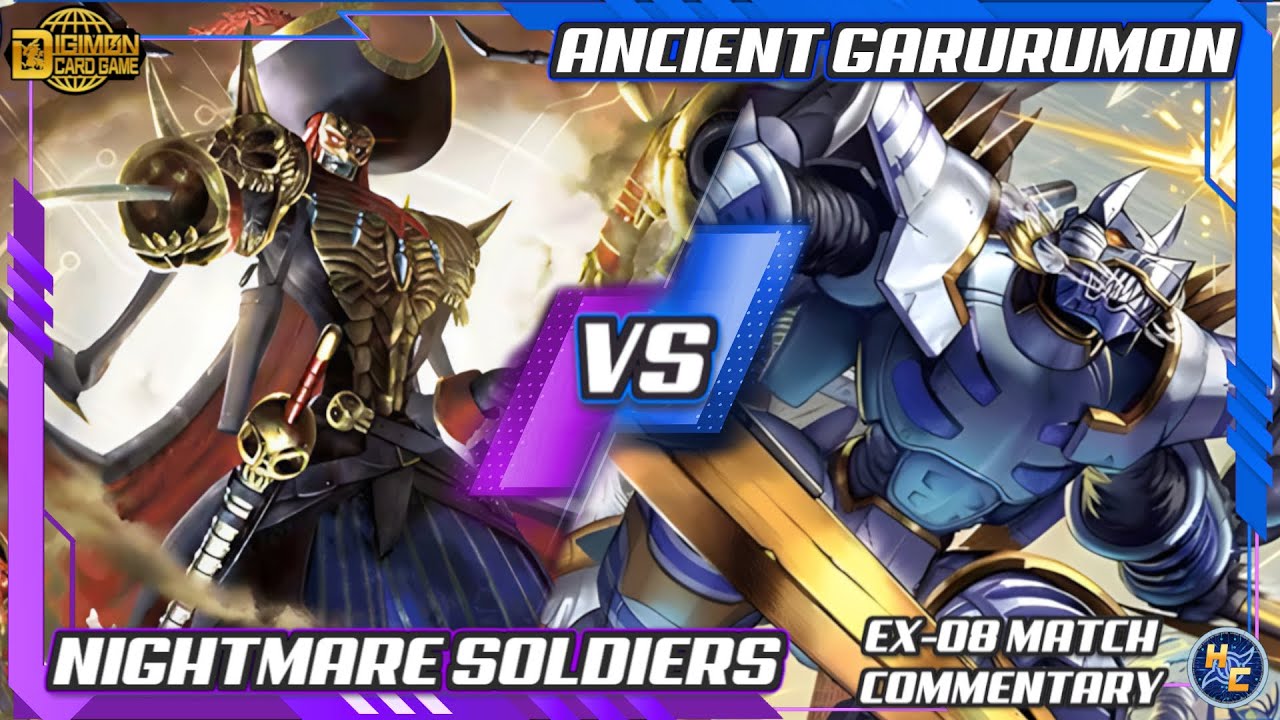 Nightmare Soldiers vs AncientGarurumon - EX-08 Matchplay Commentary