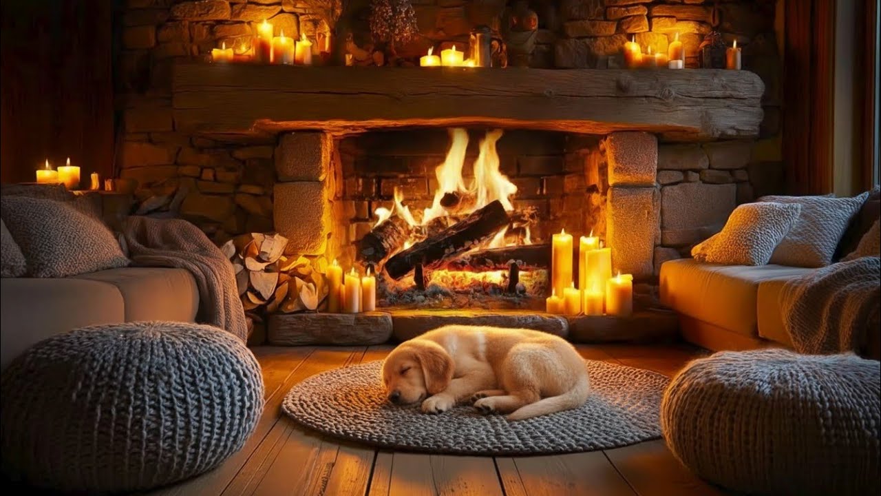 Crackling Fireplace Ambience 🔥 Warm Fire Sounds for a Cozy Evening at Home