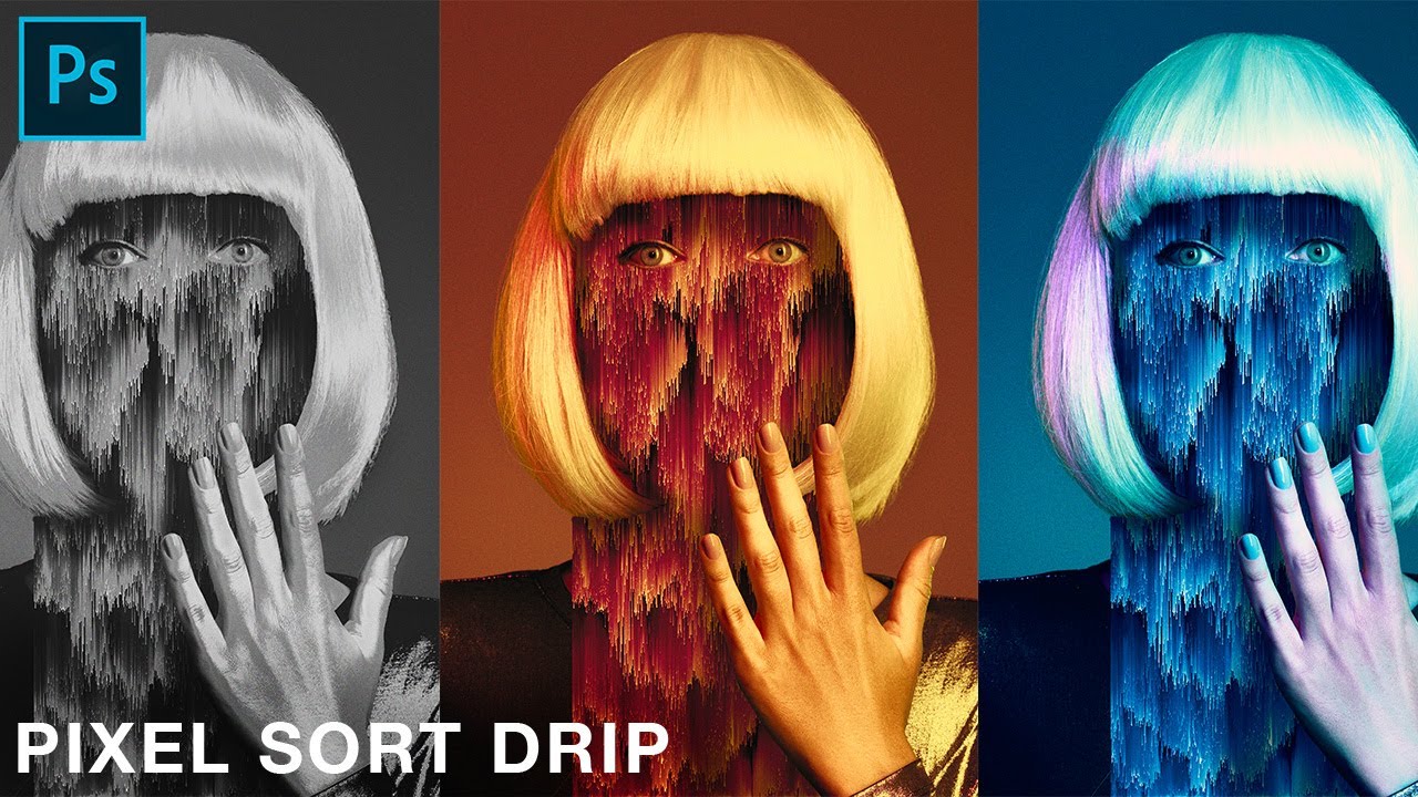 Easy Pixel Sorting Distortion Face Drip