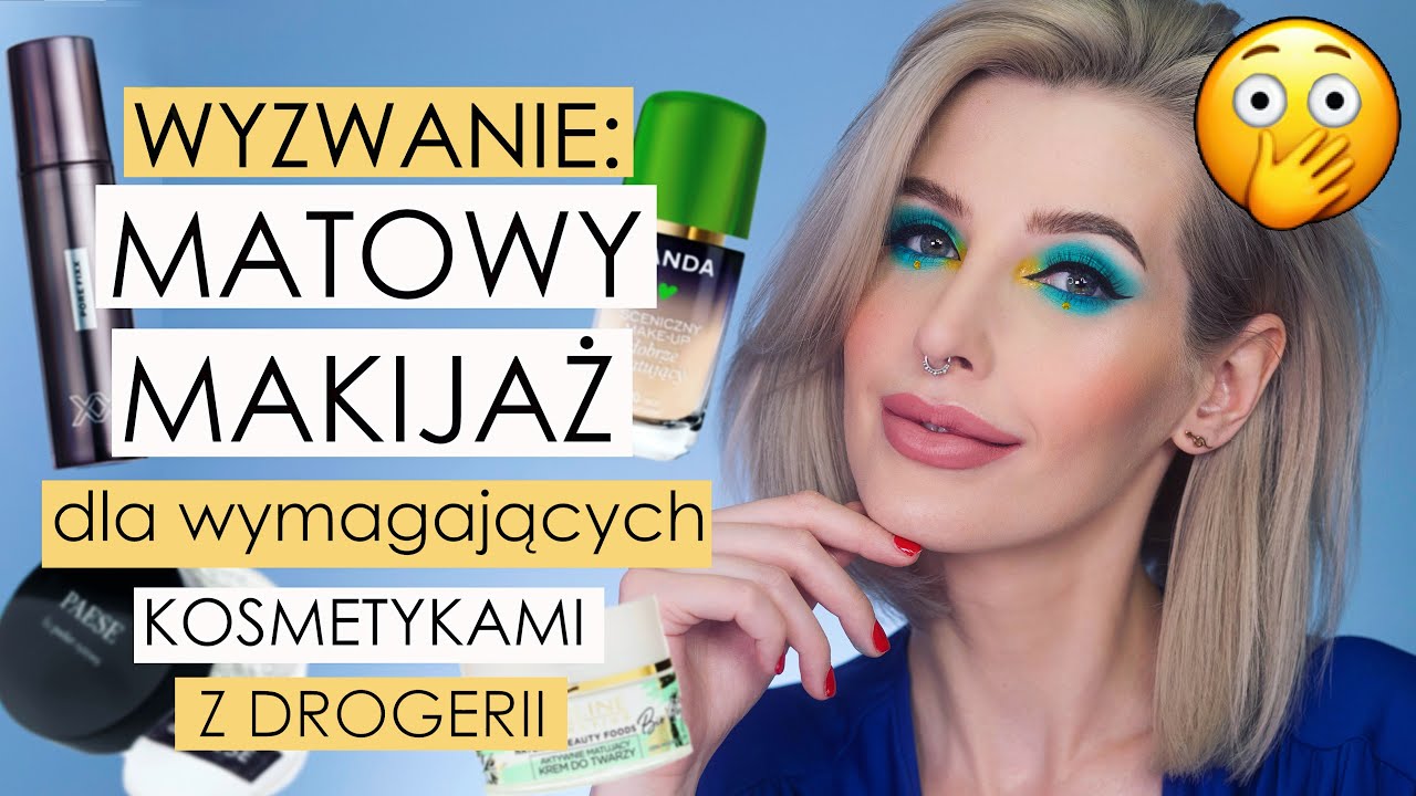 MATUJĄCY makijaż z EFEKTEM WOW kosmetykami z DROGERII?😱- Test matujących tanich kosmetyków🤔