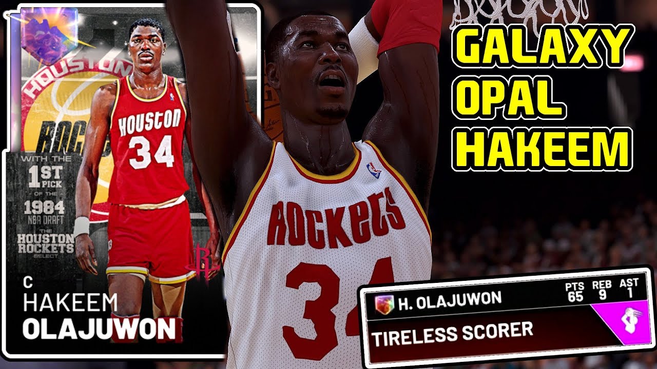 GALAXY OPAL HAKEEM OLAJUWON 62PT GAMEPLAY! THE POST GOD IS BACK! NBA 2k19 MyTEAM