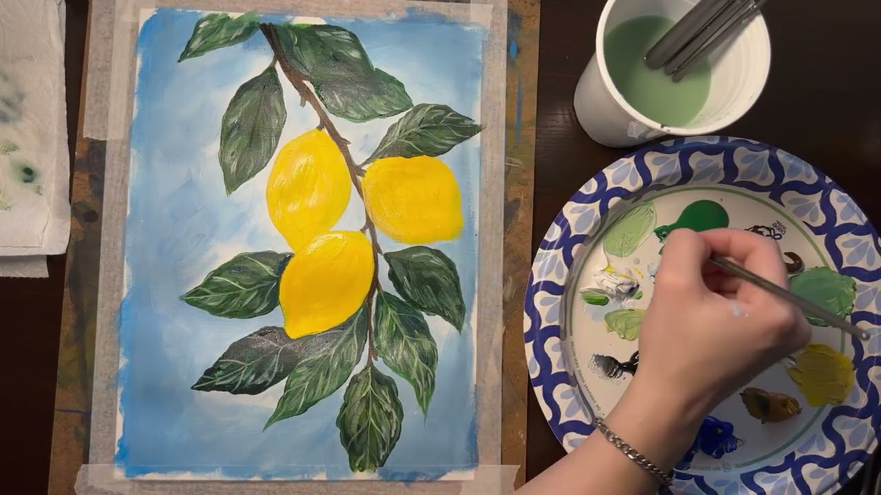 Lemon Painting Timelapse | Satisfying Art Video