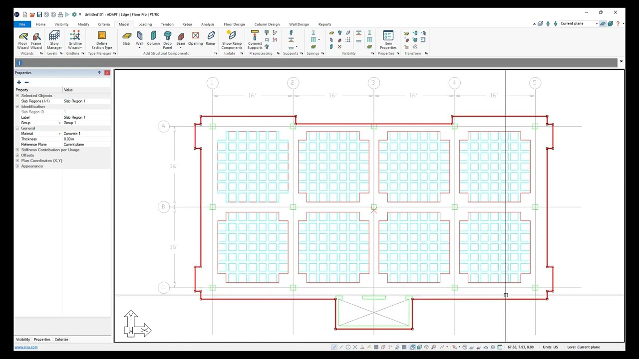 Post-tensioned Waffle Slab Modeling Techniques in ADAPT Builder