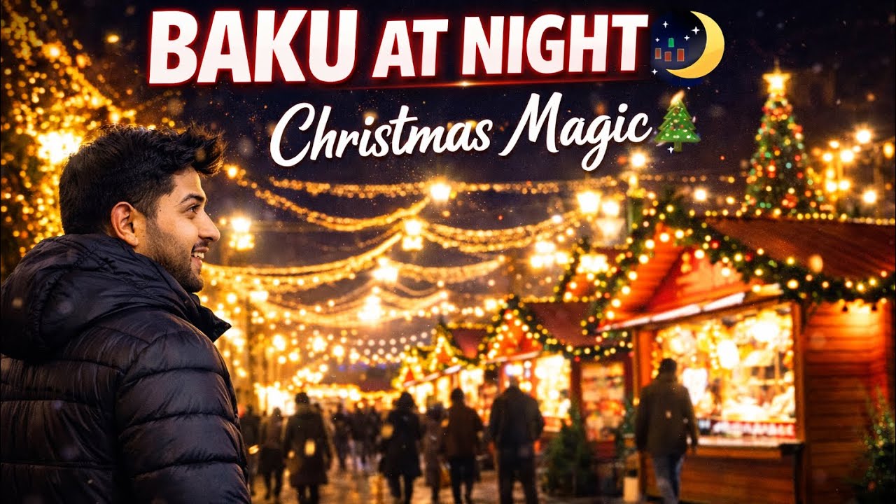 Europe Vibes in Baku?! 😍 | Nizami Street Night Walk & Christmas Market 🎄