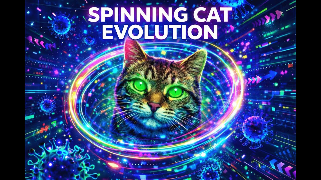 SPINNING CAT EVOLUTION 🌀🐱  Neon Bass EDM Loop