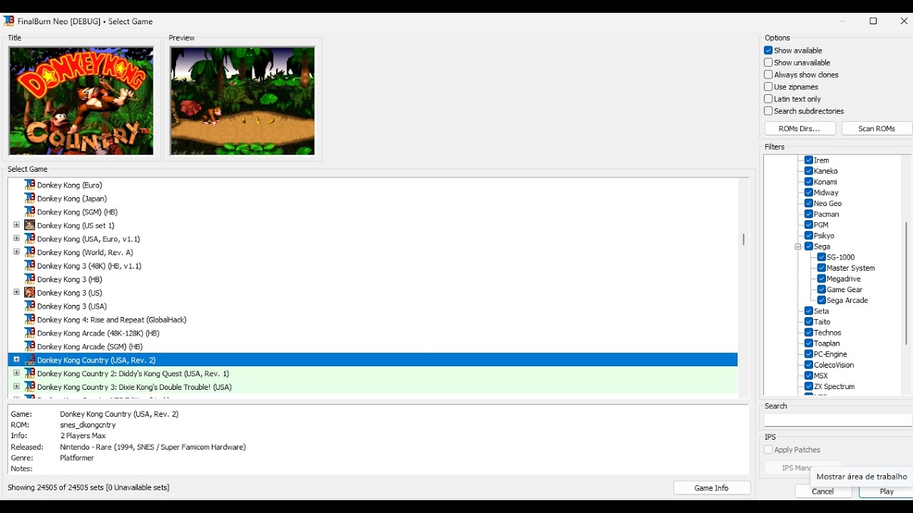 Final Burn Neo Ver : 1.0.0.3 Fullset com os 24,505 Jogos.