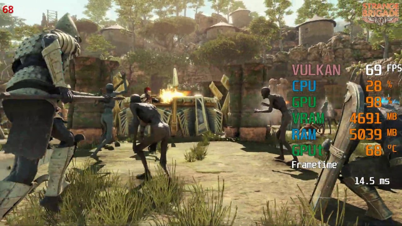 Vulkan Test -- GeForce GTX 1660 -- Intel Core i5-9400F -- Strange Brigade Benchmark
