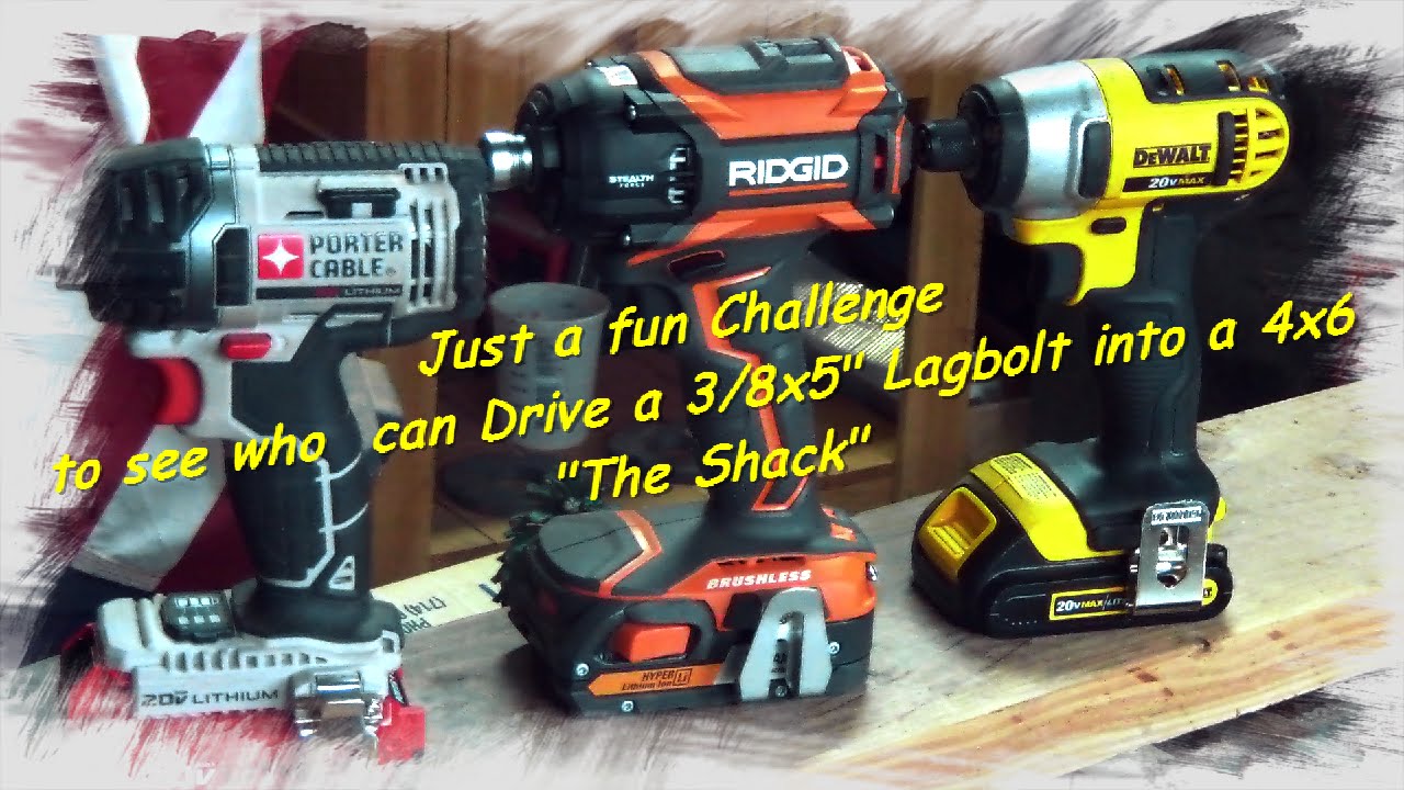 DeWalt DCF885, Porter Cable PCC640, Ridgid R86036 Fun challenge