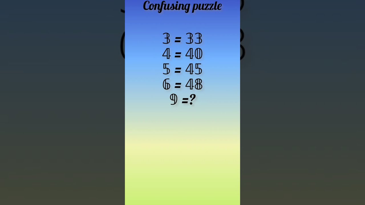 confusing puzzle# math game