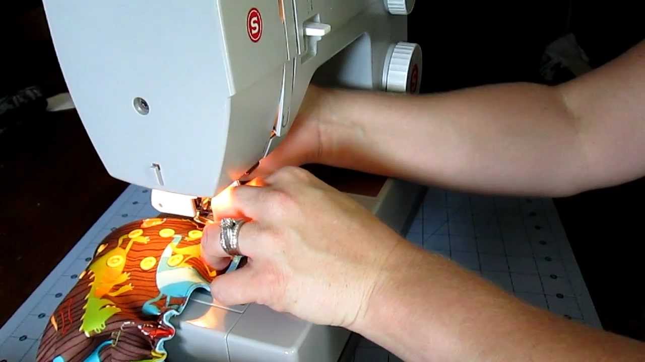 Closing a turned and topstiched diaper