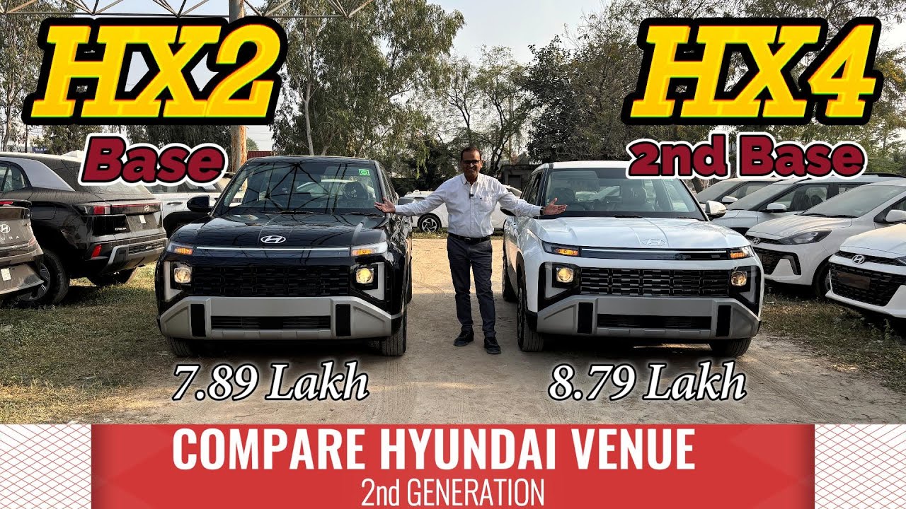 Dono Me Kounsi Best Hai ?? COMPARE HYUNDAI VENUE HX2 Base vs 2nd Base Venue HX4 !!