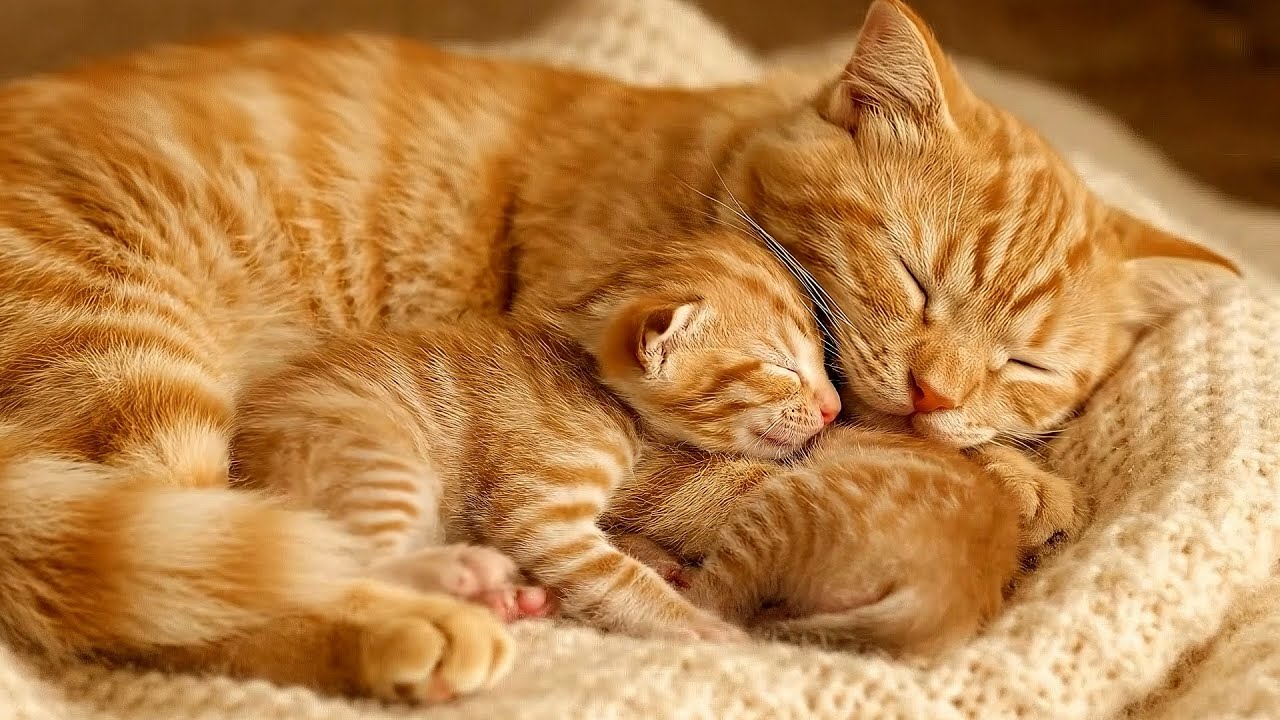 Cute Kittens Sleeping With Their Mom ❤️ #cat #kitten #cutecat #catlovers #animals #catvideos