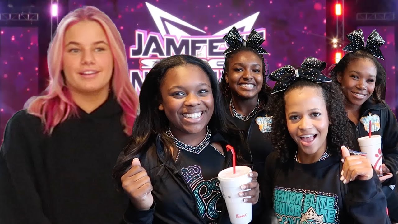 Reese Dyes her hair pink at JamFest cheer comp |  Meeting Cheer Extreme Senior Elite | The LeRoys