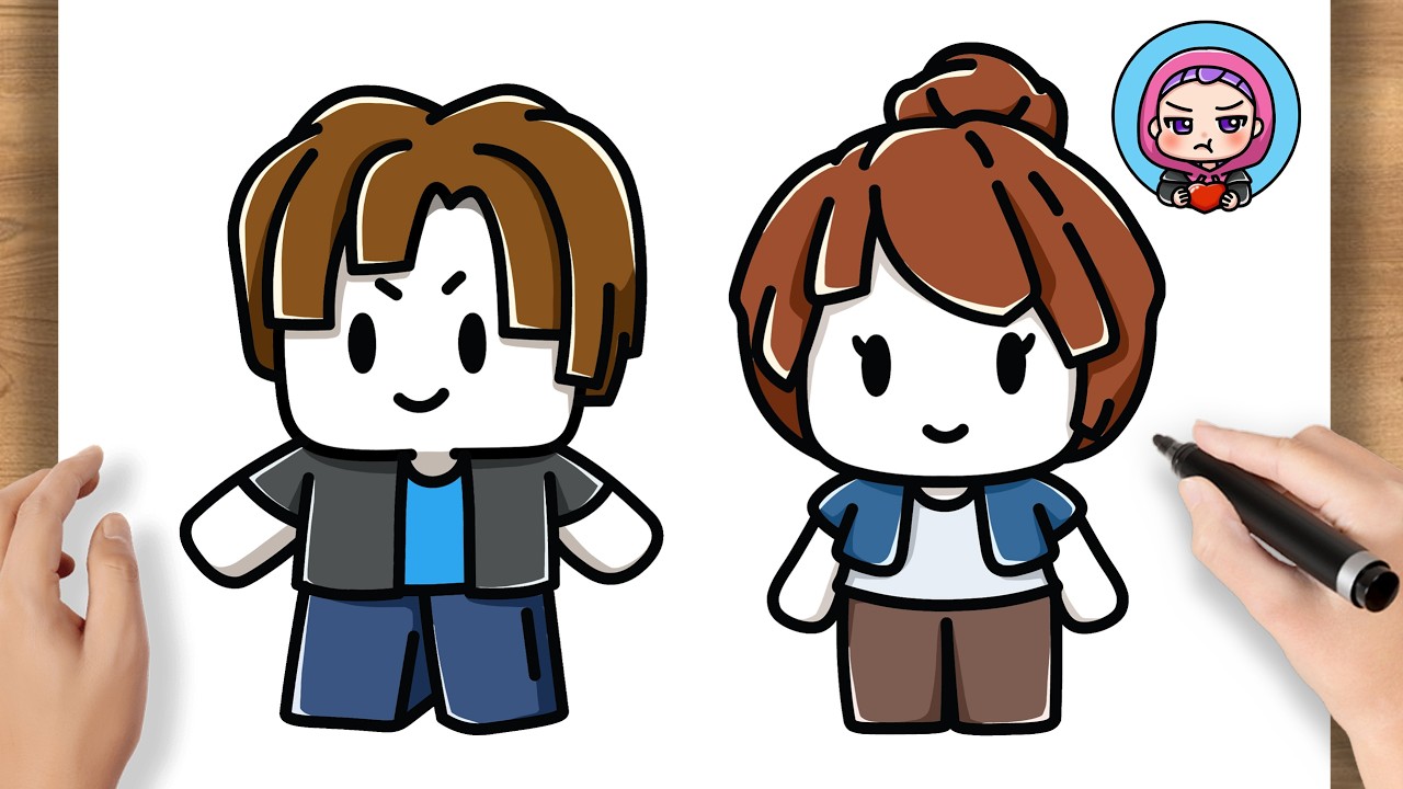 How to Draw Bacon Hair Boy & Girl Roblox | 99 Nights In The Forest