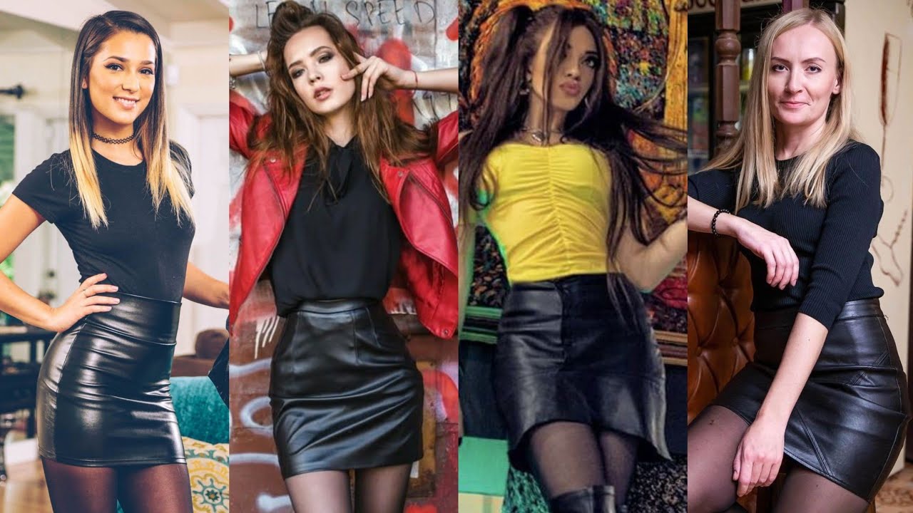 New arrival trendy leather mini skirt outfit# leather #leatherfashion #leggings
