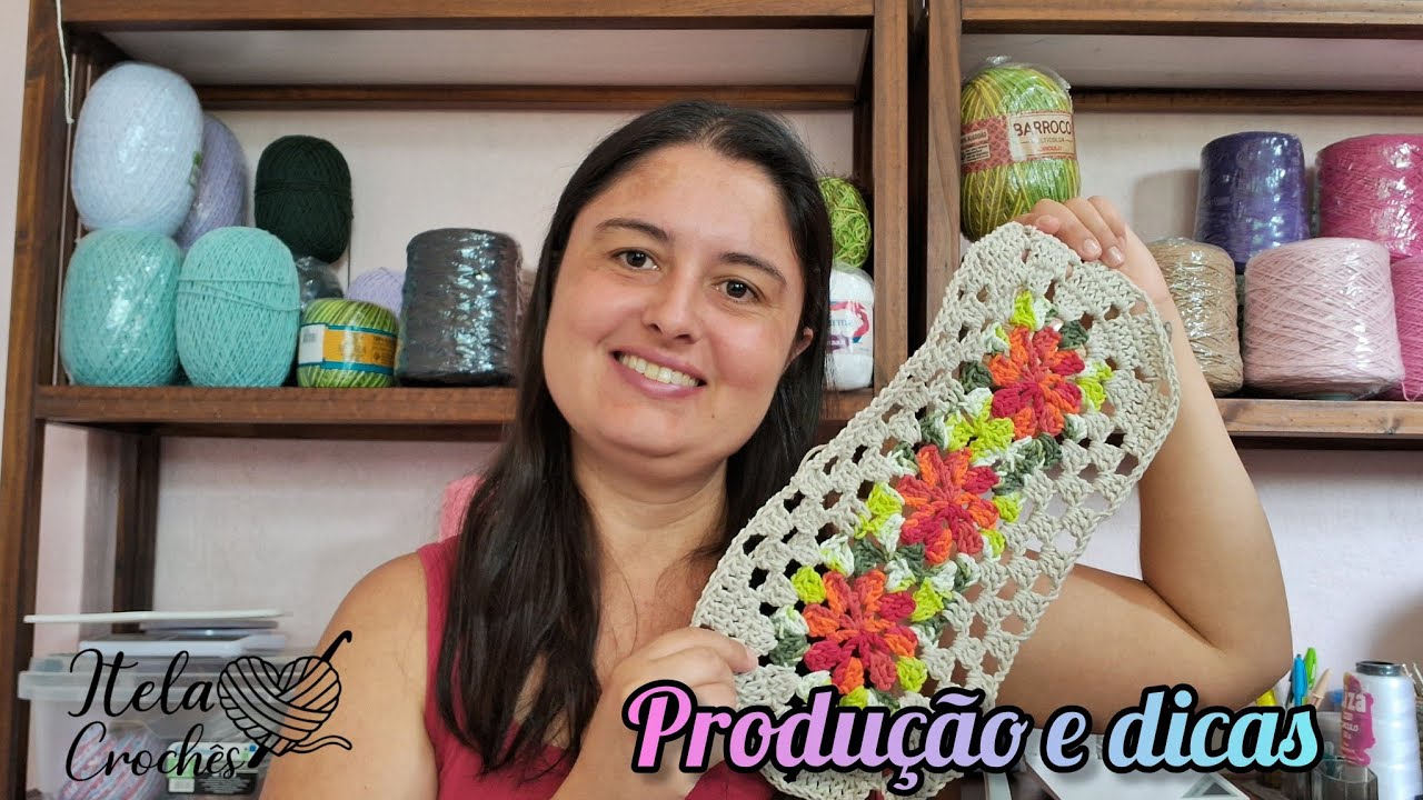 Vlog de produção de jogo de passadeira modelo Jaque #vlogdecrochê #fyyy 