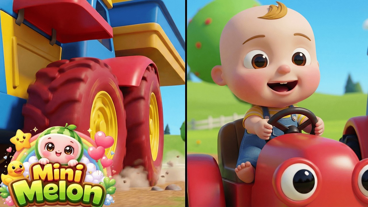Tractor Tractor Song 🚜 | Learn Red Color Tractor | Baby Nursery Rhymes | MiniMelon