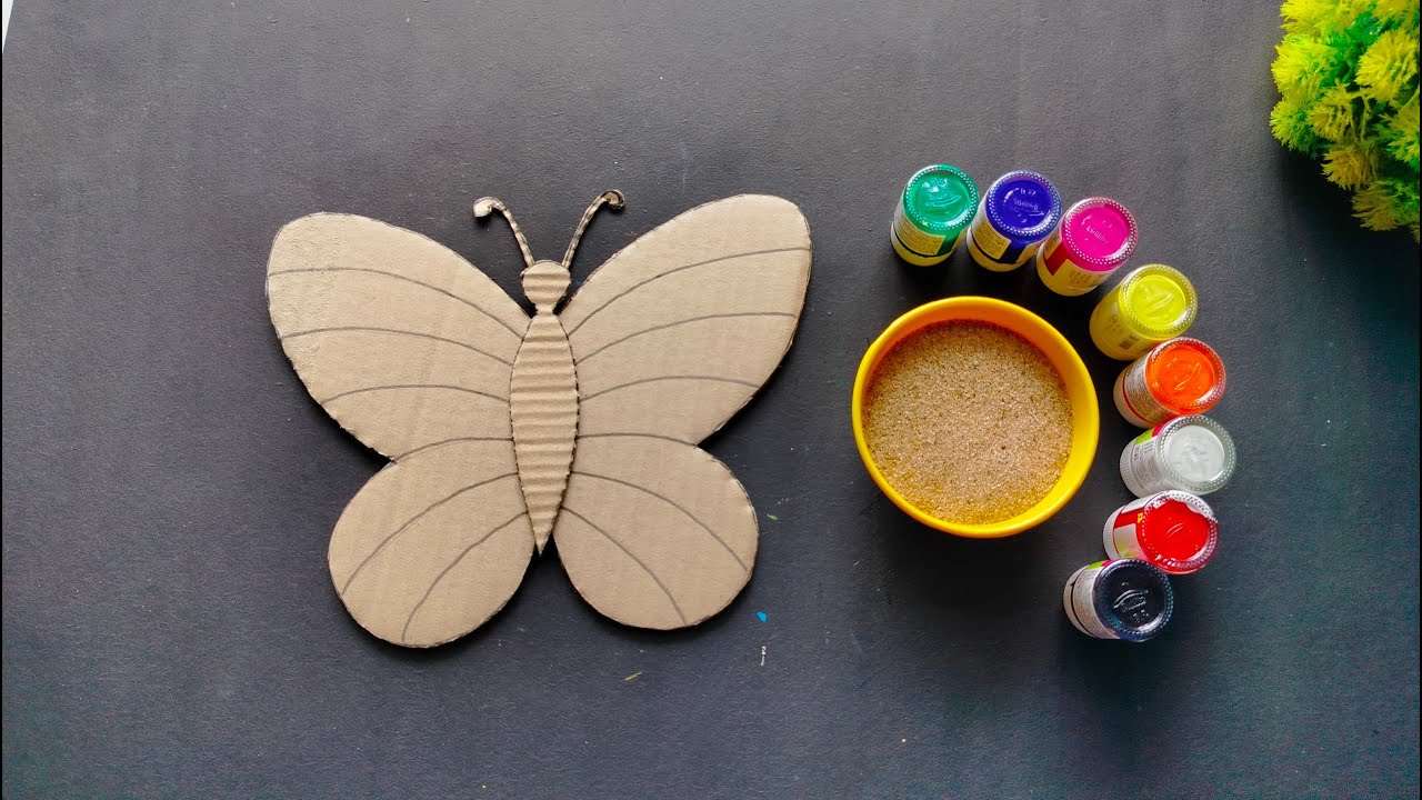 Unique Butterfly wall hanging craft using sand || Home decoration ideas