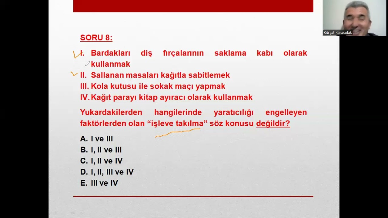 ÖYT- DENEME 4: Düşünme Becerileri