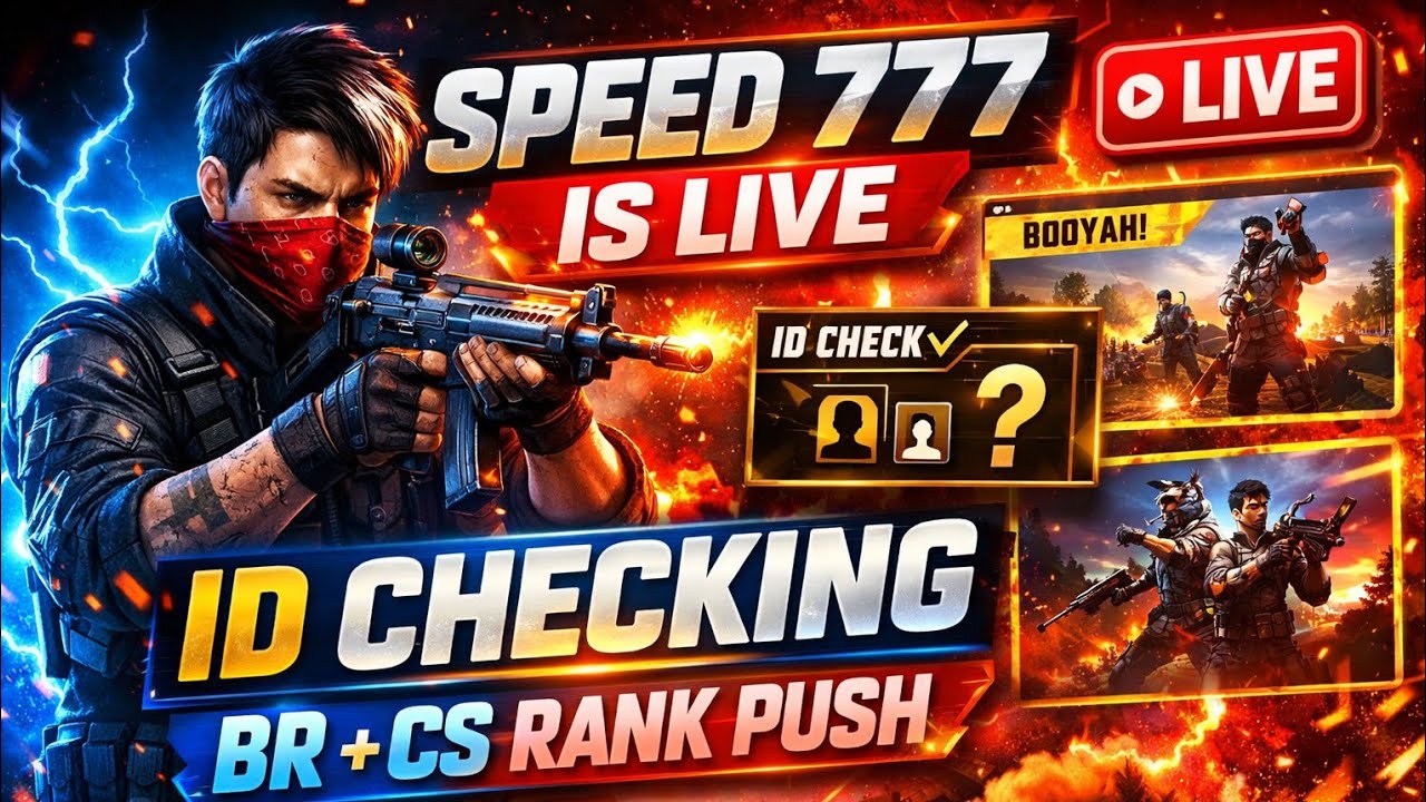 LIVE ID CHECKING 😈 | OP BR + CS RANK PUSH | SPEED 777 FREE FIRE 🔴