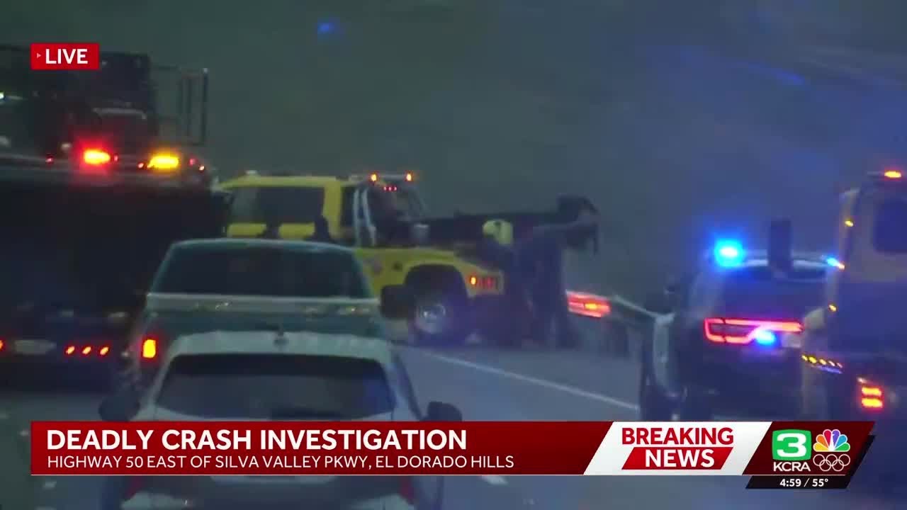 1 dead in crash down hill along Highway 50 in El Dorado Hills