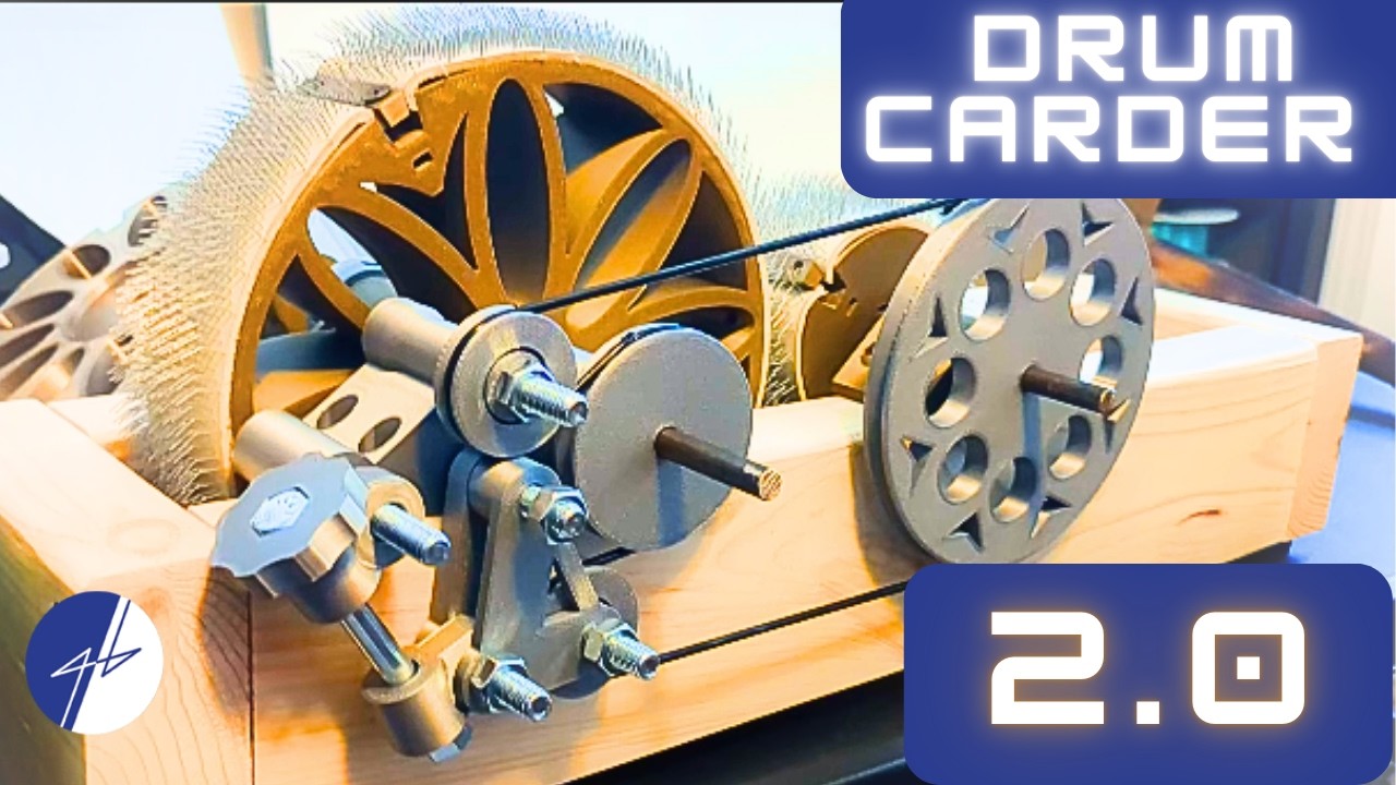 3D-Printed Drum Carder Update (Nearly Finished)
