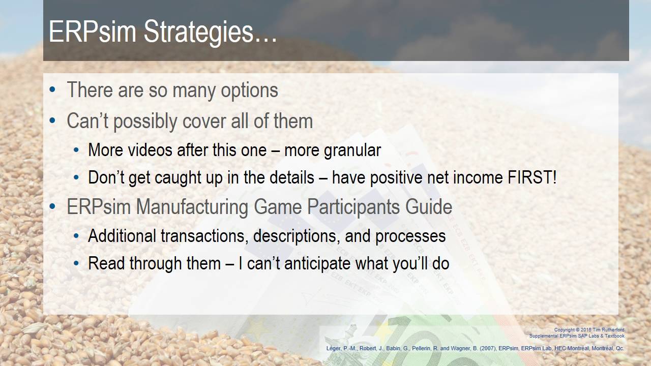 ERPsim Manufacturing Game - Strategy Overview