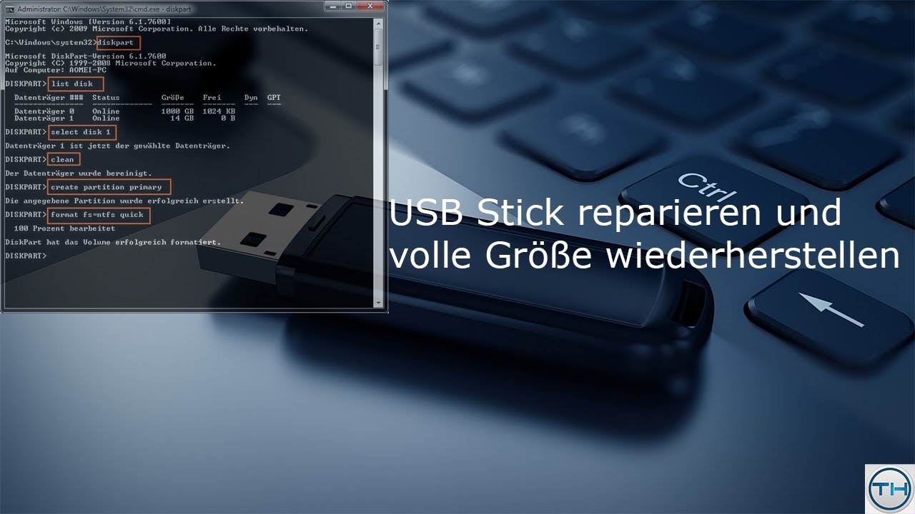 USB-Stick reparieren und volle Kapazität wiederherstellen | TechnicHelp 2020