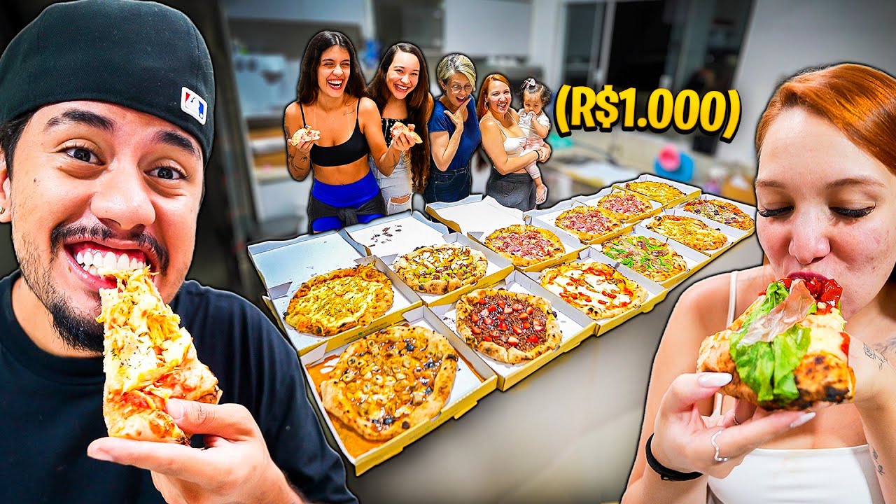 COMPREI TUDO ISSO DE PIZZA PRA MINHA FAMÍLIA 😱 FIZ O MAIOR PEDIDO DA PIZZARIA🍕(1.000 REAIS)