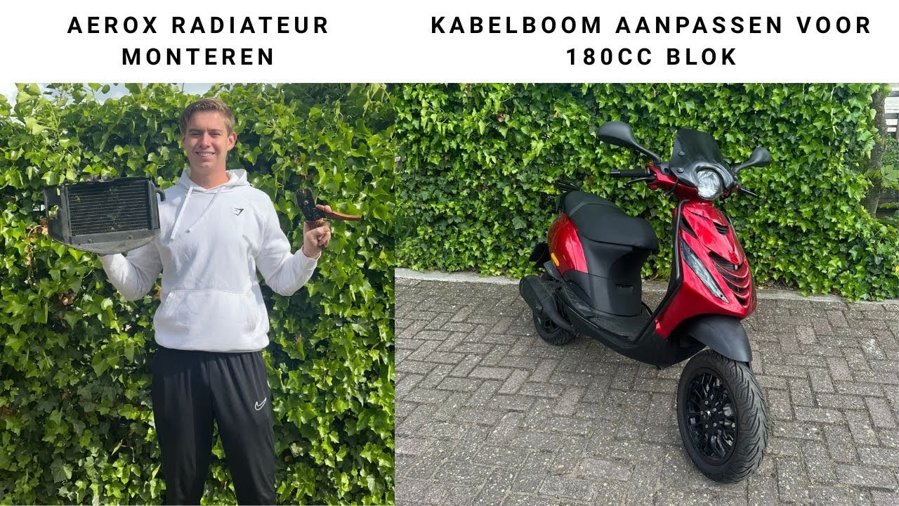 Aerox radiateur monteren op zip en kabelboom ombouwen voor 180cc blok (Zip a1 180cc project)