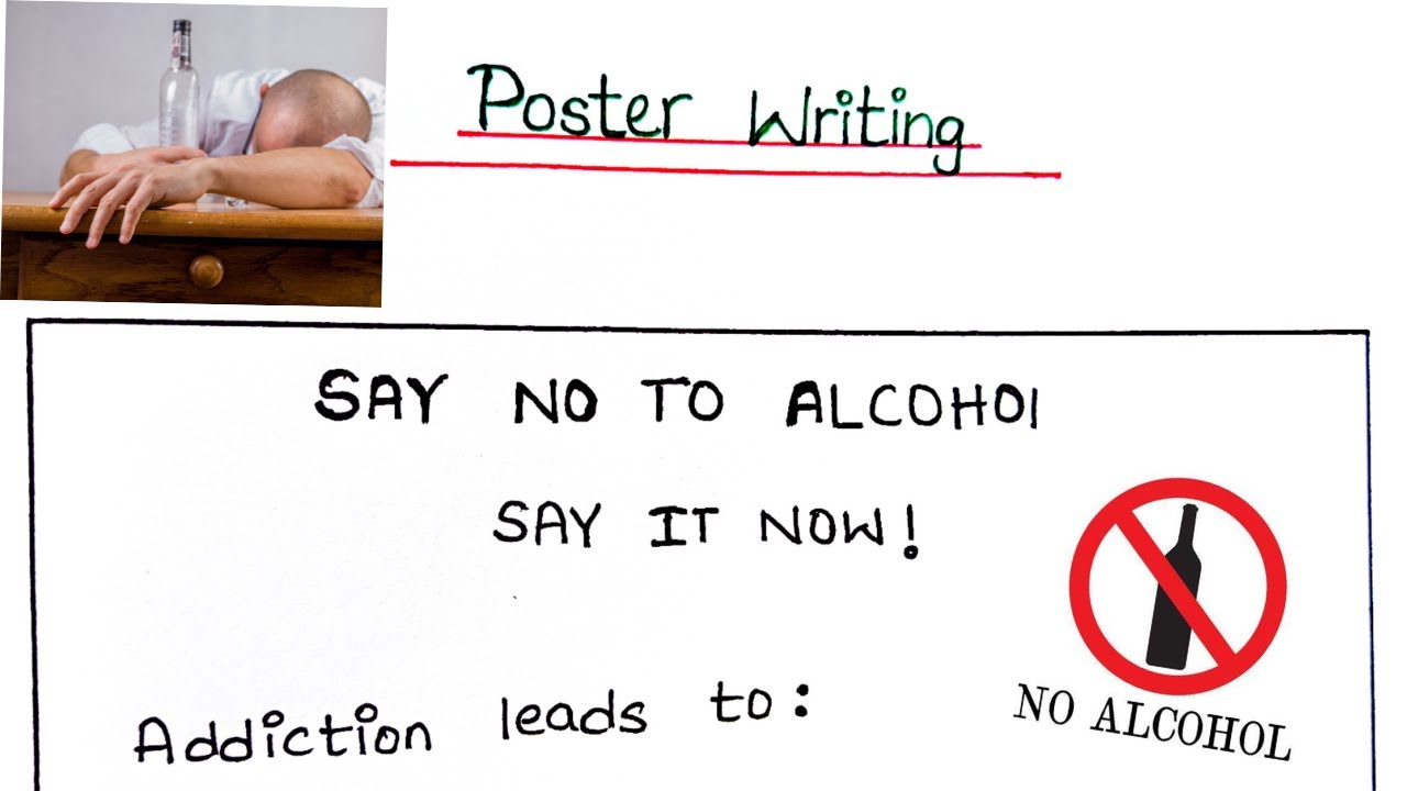 Poster Writing | Say NO to Alcohol Poster Making Format