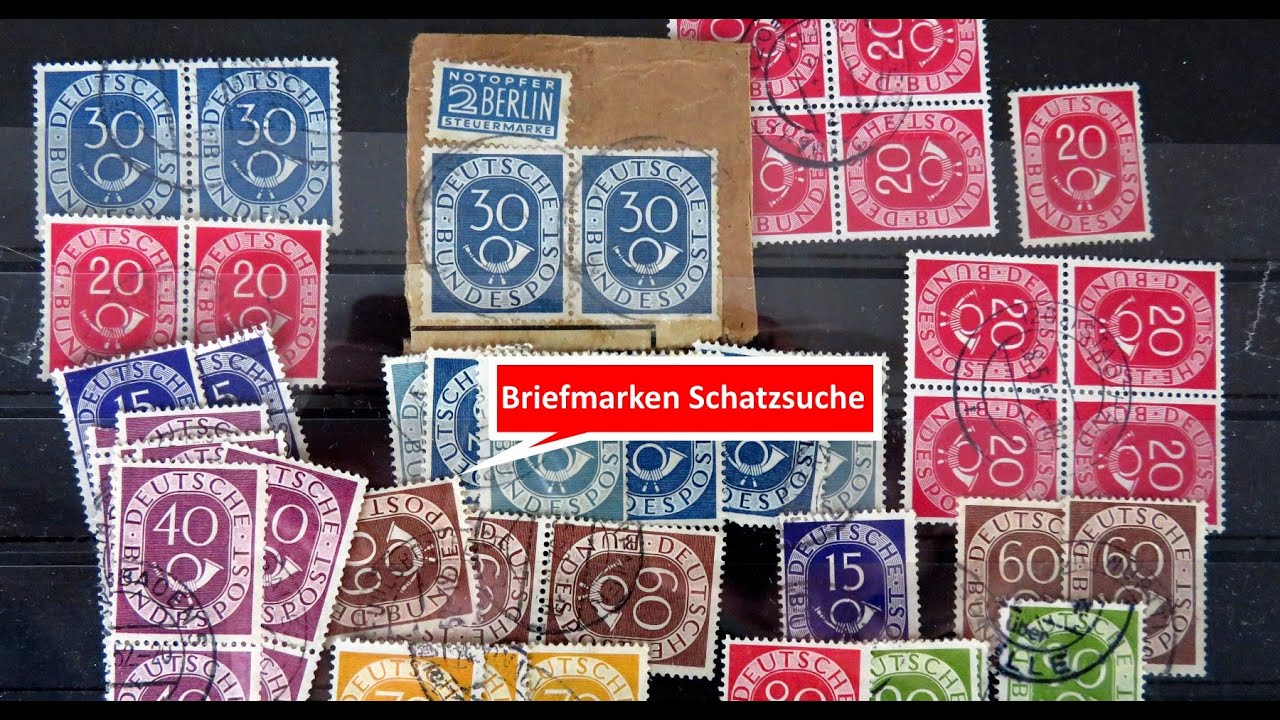 Briefmarken und Briefe wertvoll? Schatzsuche in einem Posten Briefmarken BRD Posthorn