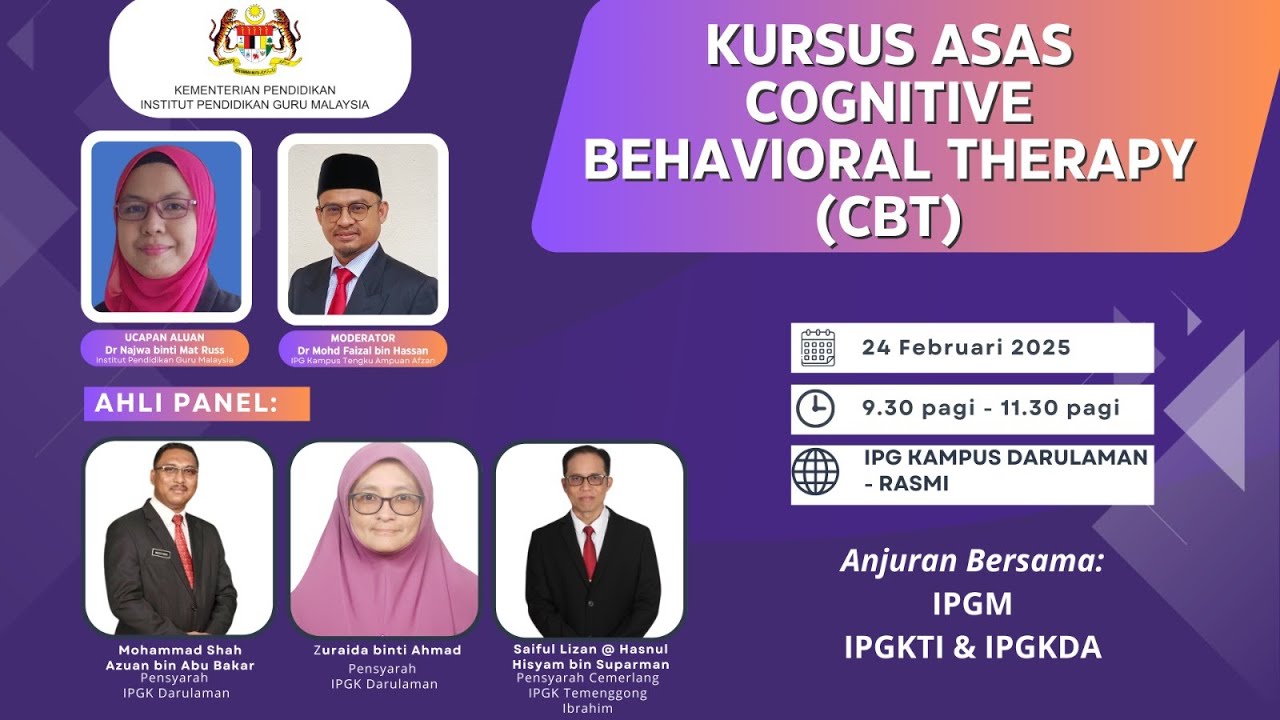 KURSUS ASAS COGNITIVE BEHAVIORAL THERAPY (CBT)