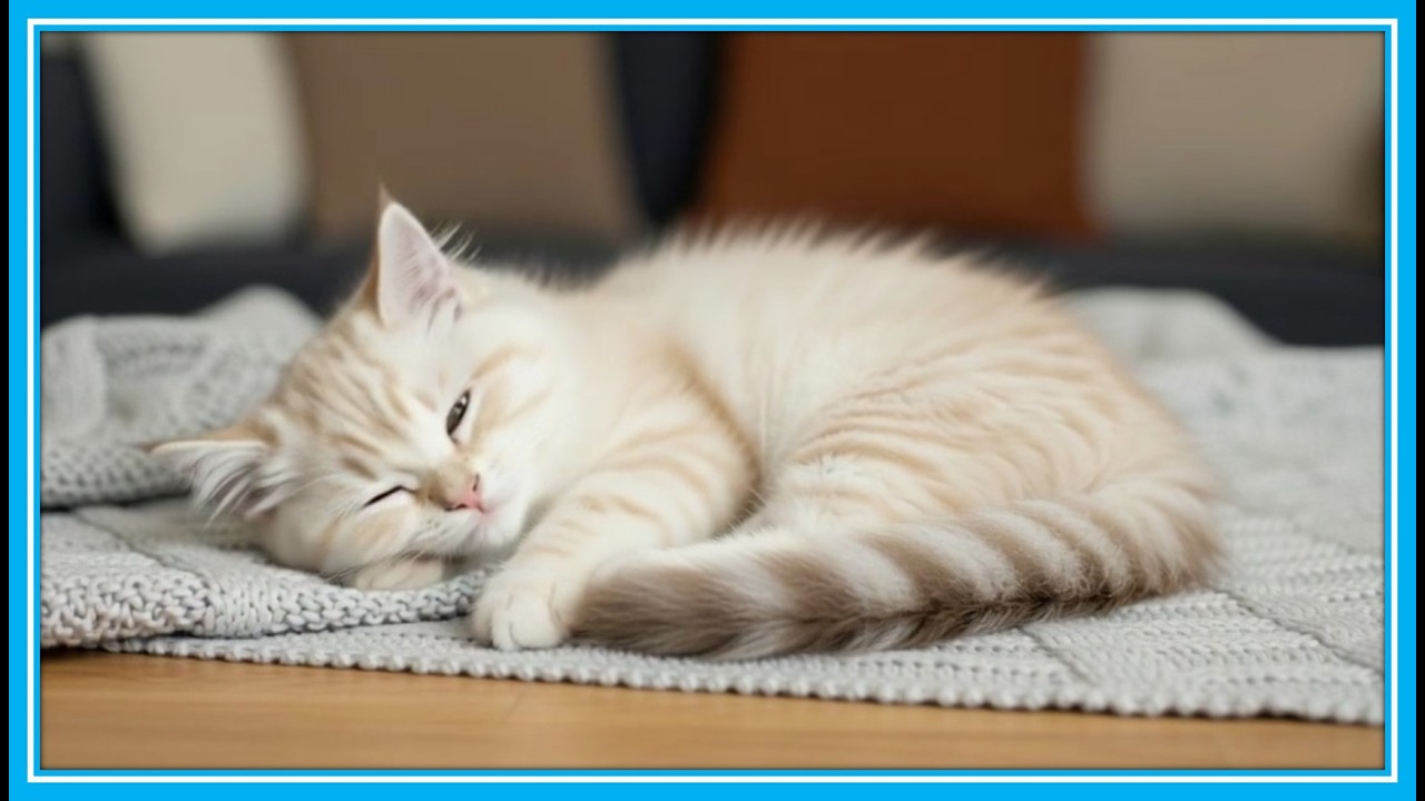 1 Hour Cozy Sleeping Cat • Calm Background for Study, Focus, or Anxiety
