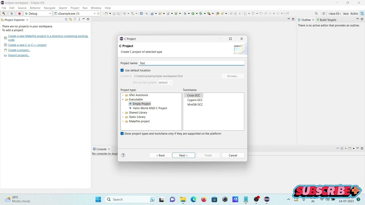 How to run c in eclipse ide