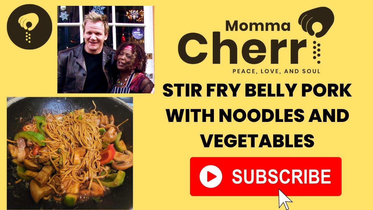 Momma Cherri's Pork Belly and Noodle Stir Fry (Quick & Easy)!