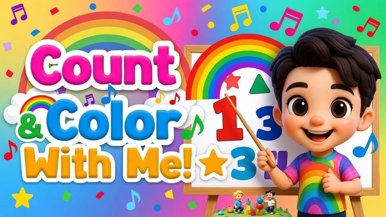 Count & Color With Me! 🌈🎵 | Fun Learning Song for Kids | One Two Sing