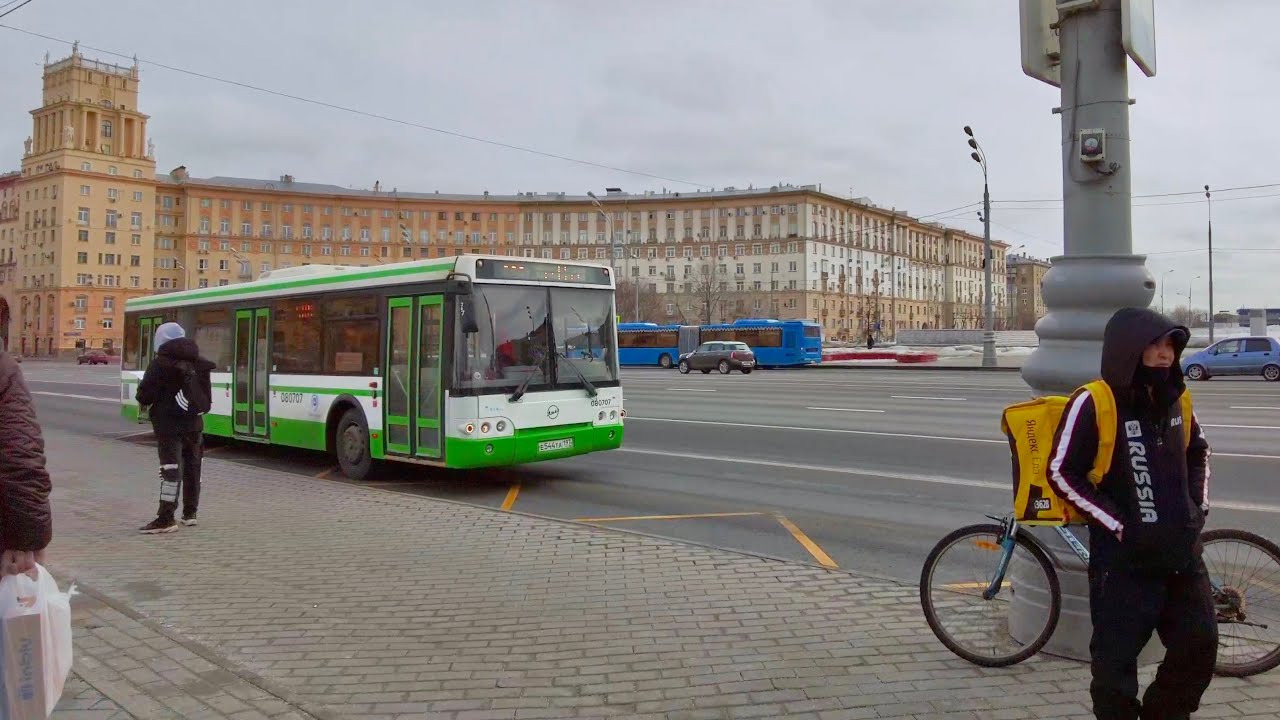 Moscow, Russia 🇷🇺 Bus Ride 🚌 Route 111. MGU, Red Buildinds, Khrushchyovka, Panel building, GITIS