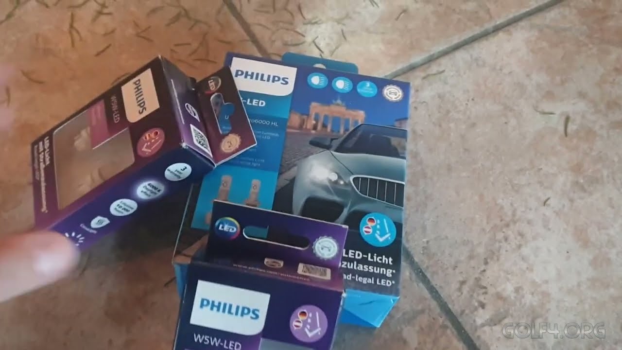 🇩🇪 Philips Ultinon Pro6000 + W5W LED Leuchtmittel für den VW Golf 4