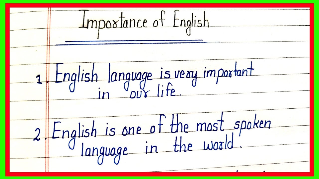 10 lines on importance of english language in English/essay on importance of english language