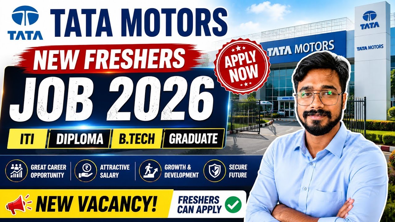 🚨 TATA MOTORS NEW FRESHERS JOB 2026 🔥 | NEW VACANCY | ITI Diploma B.Tech Graduate | Apply Now