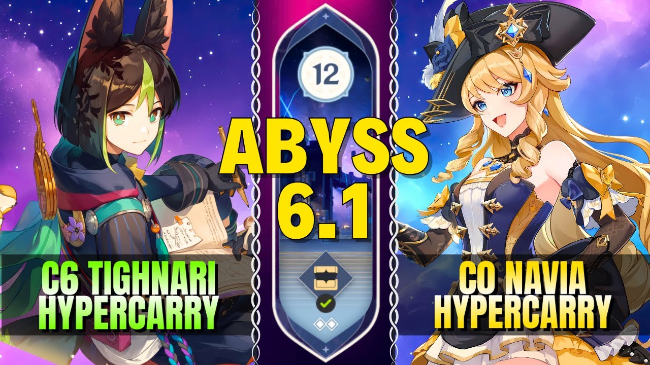 [No Nod Krai] C6 Tighnari Hyper x C0 Navia Hyper | Spiral Abyss 6.0/6.1 |  Floor 12 | 9 ⭐ | Genshin