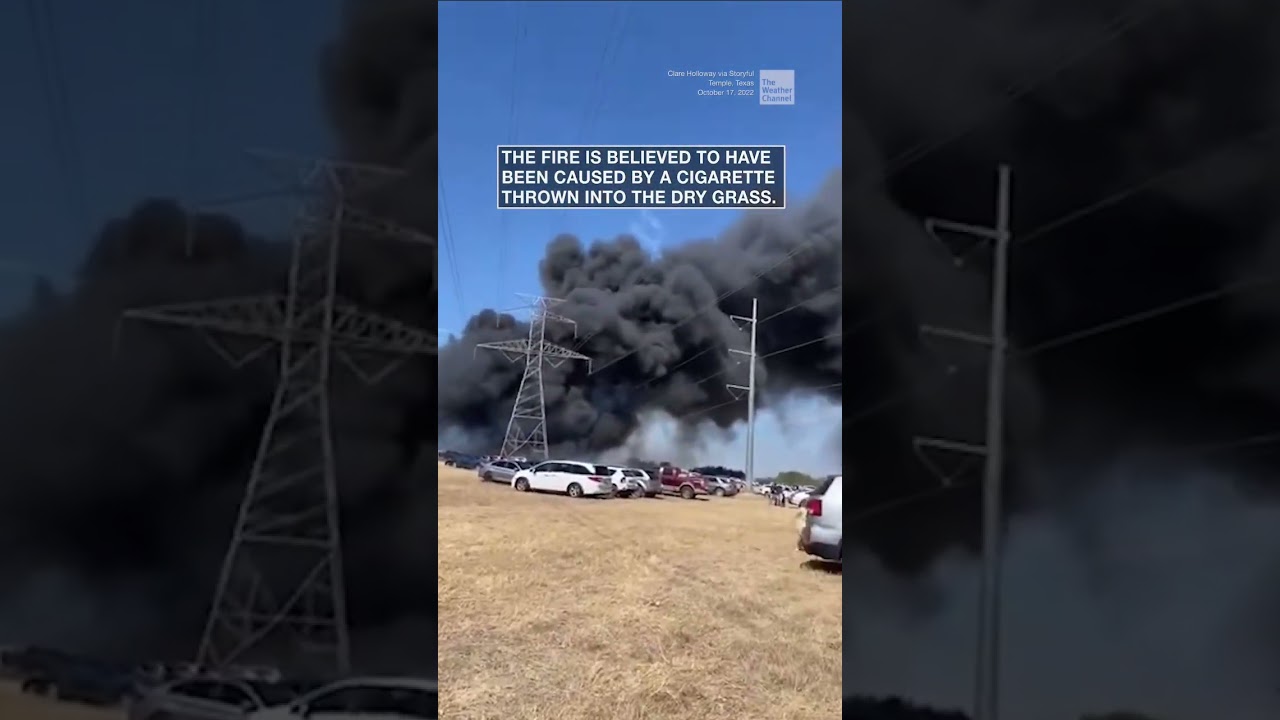 Texas grass fire sets dozens of vehicles ablaze at a festival