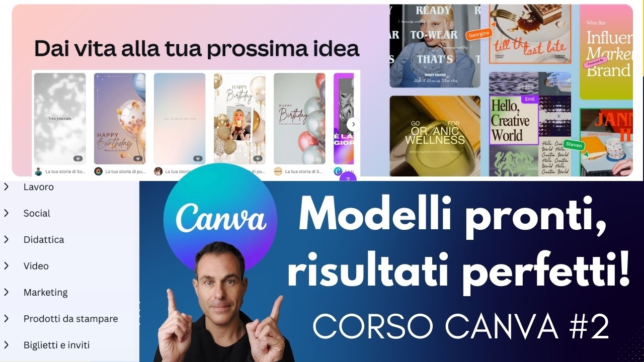 Come usare i MODELLI di CANVA per fare... tutto! Corso Canva lezione 2