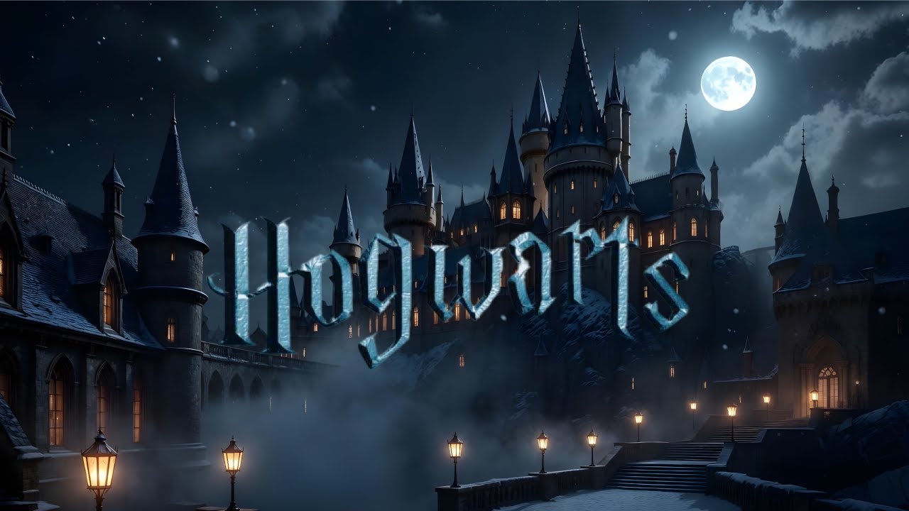 ❄️ Magical Hogwarts Winter Night 4K | Snow & Relaxing Harry Potter Vibes