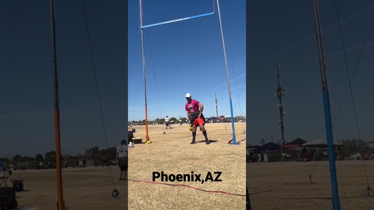 Weight over bar at the Phoenix Scottish Games. #highlandgames #caber #sheaf #trackandfield #arizona