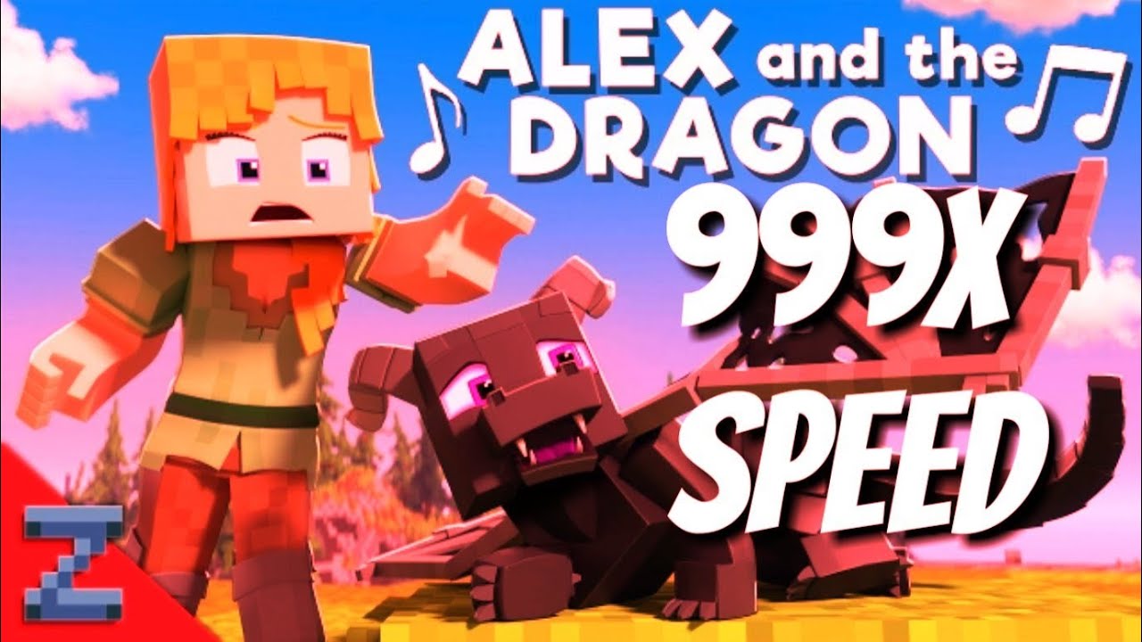 [999X SPEED] Alex and the dragon (Minecraft animation music video) 