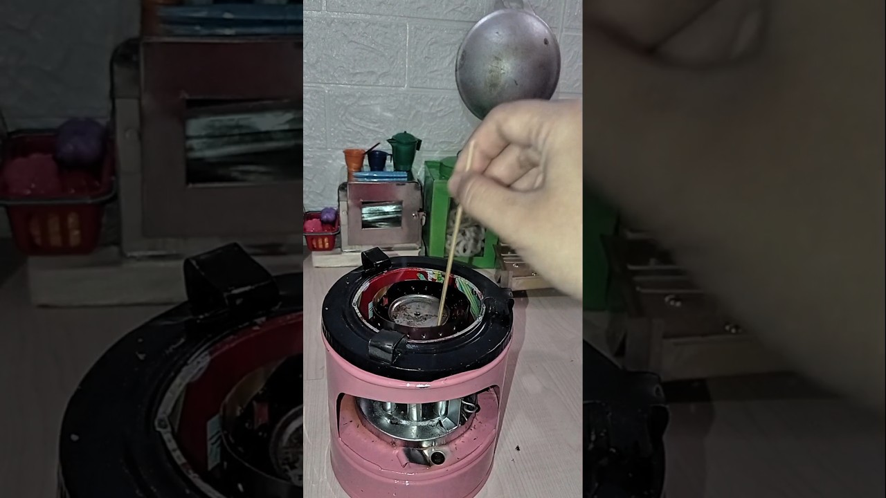 Mencoba kompor mini pakai minyak goreng bekas #kitchen #dapurmini #unboxing