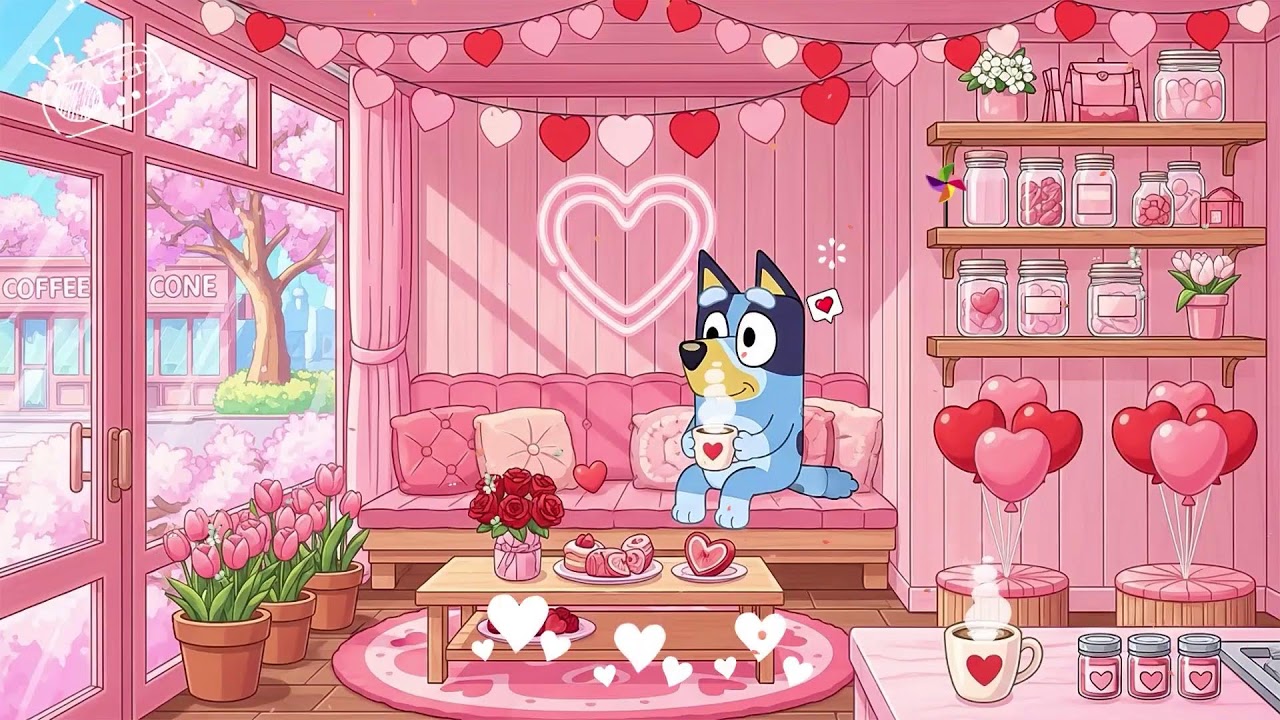 Bluey’s Spring Coffee ☕🌸 Cozy Lofi by the Pink Window