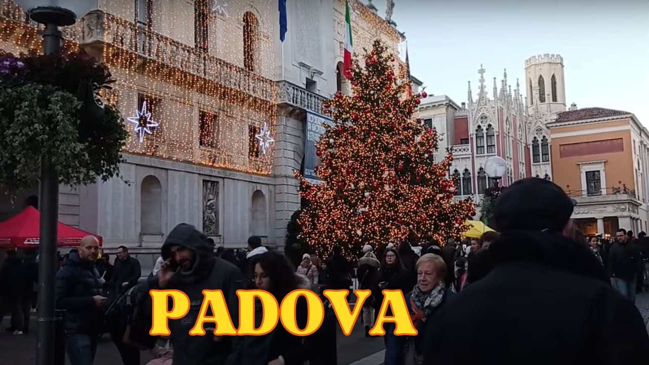 PADOVA[Padua]//ITALY 🇮🇹// EVENING WALK ON CHRISTMAS  2023 SEASON // 4K WALKING TOUR
